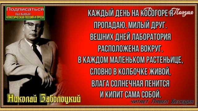 Весна в лесу, Николай Заболоцкий , Советская Поэзия , читает Павел Беседин