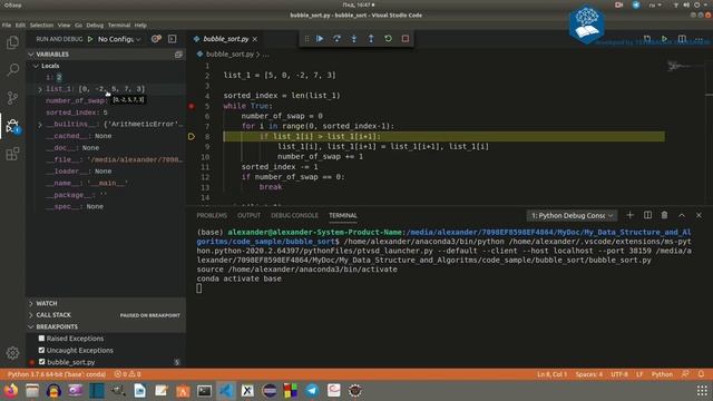 Алгоритмы. Сортировка пузырьком. Реализация на Python и Java. смотреть онлайн