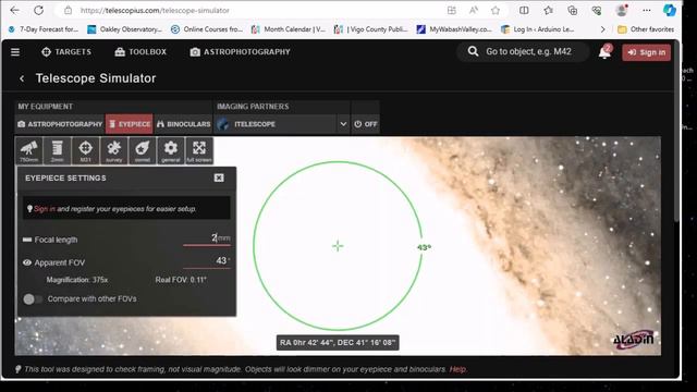 Comparing Eyepieces Using Telescopius.com Telescope Simulator смотреть онлайн