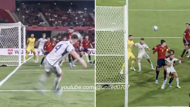 McTominay incredible free kick goal vs Spain but VAR ruled offside