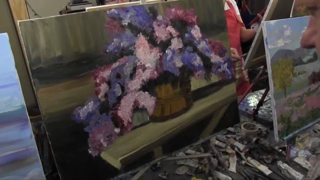 Научиться рисовать .Сирень в корзине.Игорь Сахаров, уроки рисования и живописи в Москве 1