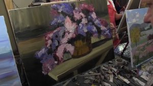 Научиться рисовать .Сирень в корзине.Игорь Сахаров, уроки рисования и живописи в Москве 1