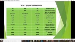 Урок 16.1 Past Simple. Irregular verbs1( Список неправильных глаголов,  1 блок)