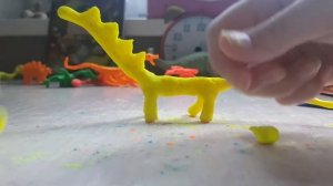 как слепить динозавра из пластилина.