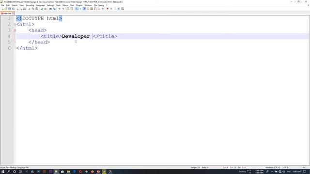 Web Design [15} How To Web Design Html And Css ,Write a First HTML Code Head & Title,Bangla 2020