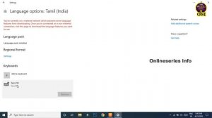 how to install tamil keyboard in windows 10 |fix  Tamil typing Problem | Onlineseries info | tamil
