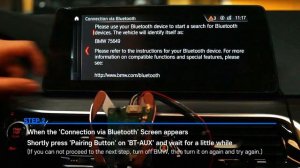 How to pairing BMW Bluetooth AUX (BT-AUX) G30 2018