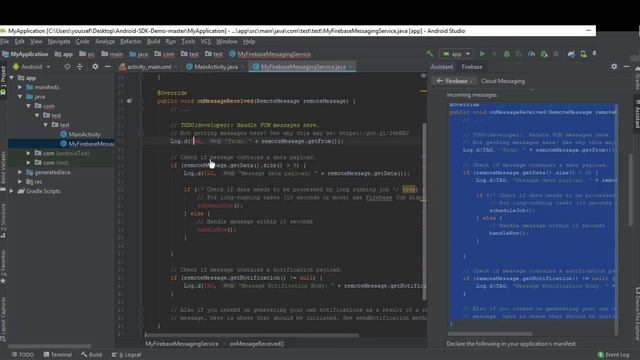 Android Studio Tutorial - Firebase Cloud Messaging New version смотреть онлайн