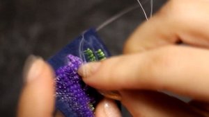 "Лавандовый букетик" - брошь из бисера и кожи - простой МК!|Lavender brooch|DIY