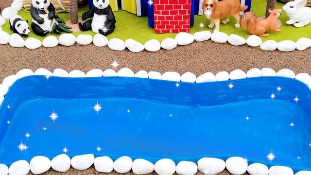 DIY how to make Cattle Farm Diorama with Pool for Animals - Mini Water Pumb - Gaby Animals смотреть онлайн