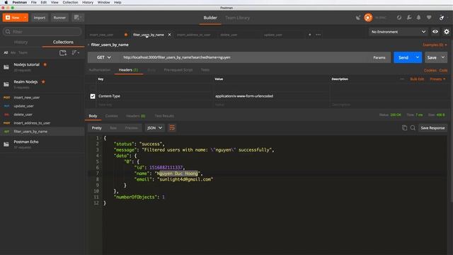 Lession 19 Realm Nodejs3 Update and filter data with Express web services