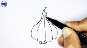 Learn how to draw a Garlic || #️⃣ Drawing School