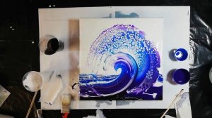 Acrylic Pouring SWIPE / Акриловая заливка - Волна / Флюид Арт, Морская серия