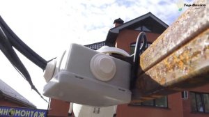 Установка видеонаблюдения, как правильно тянуть кабель по воздуху, Spotter 8 каналов Киев Житомир