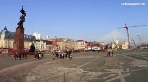 Владивосток центральная площадь,timelapse (17 марта 2017).