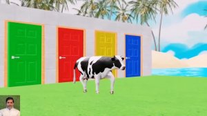 Long Slide Game With Elephant Gorilla Buffalo Hippopotamus Tiger - 3d Animal Game - Funny 3d Animal