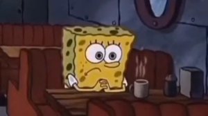 губка боб сидит грустит