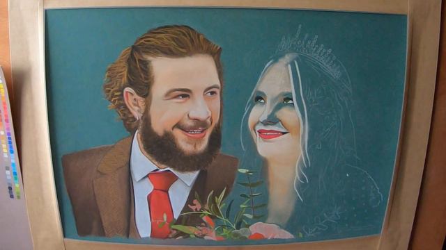 Tom and Lauren Pastel Portrait on Pastelmat Timelapse Drawing