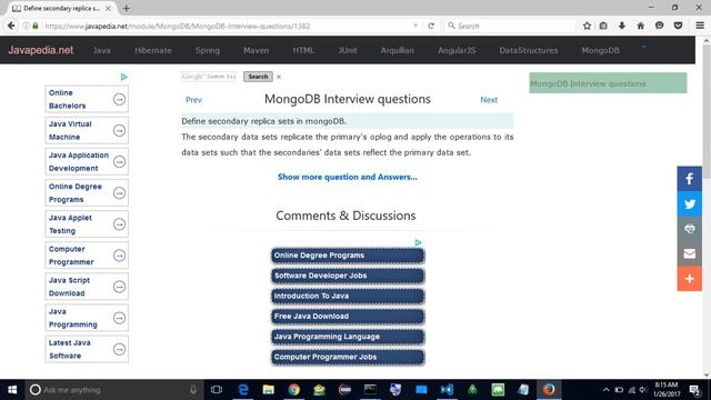 Define secondary replica sets in mongoDB.
| javapedia.net смотреть онлайн