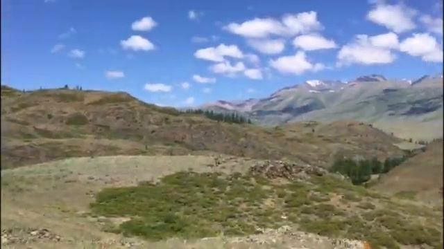 ALTAI. Алтай. Курайские степи, горный хребет, деревня Курай и Чуйский тракт.