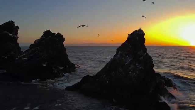 Закат, скала "Три брата", Сахалин. смотреть онлайн