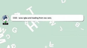 CSS : scss rgba and loading from css vars;