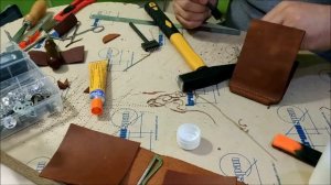 Кошелек с зажимом из кожи своими руками, для начинающих, простая модель. Работа с кожей.