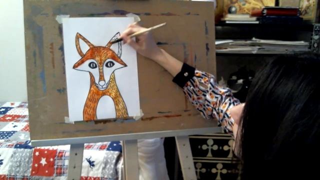 Рисуем лису с детьми смотреть онлайн