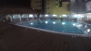 Адлер 10.2018. Отель Атлант. Бассейн вечером.