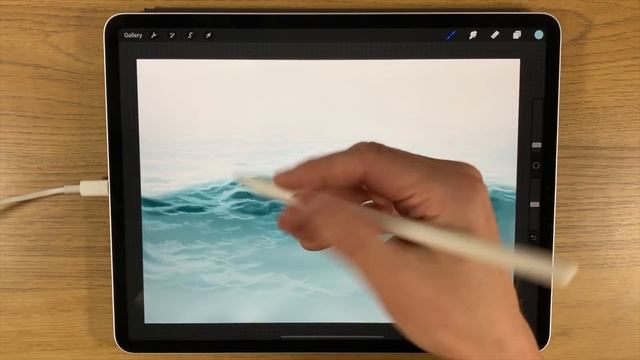HOW TO PAINT WAVES - iPad painting tutorial in Procreate смотреть онлайн