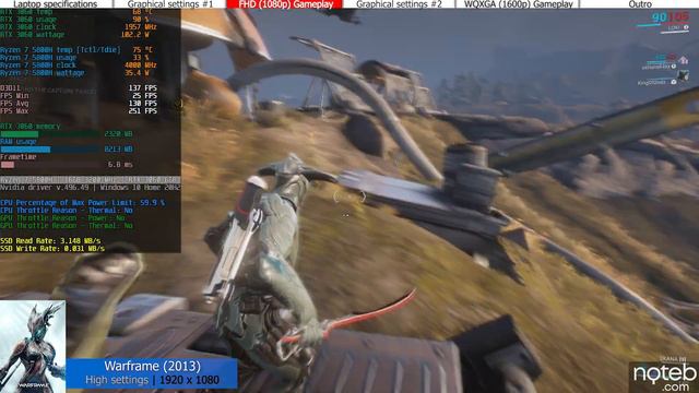Lenovo Legion 5 Pro (2021) - Warframe Gameplay Benchmark (Ryzen 7 5800H, RTX 3060) смотреть онлайн