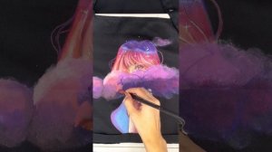 Урок по росписи одежды. Как нарисовать облака на ткани.