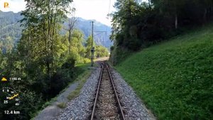 Cab ride Arosa - Chur / train drivers view along Arosa Railway - Switzerland in 4K (August 2022)