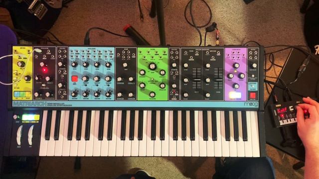 Moog Matriarch analog synth and Korg Nu Tekt NTS-1 digital synthesizer, soundscaping and jamming fu
