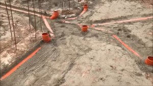 СТРОИТЕЛЬСТВО ДОМА ИЗ ГАЗОБЛОКА тумба (надземная часть фундамент) прокладка канализационных труб ч.