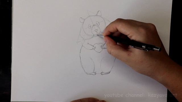 Что нарисовать на 14 февраля? Хомяк с сердцем карандашом. смотреть онлайн