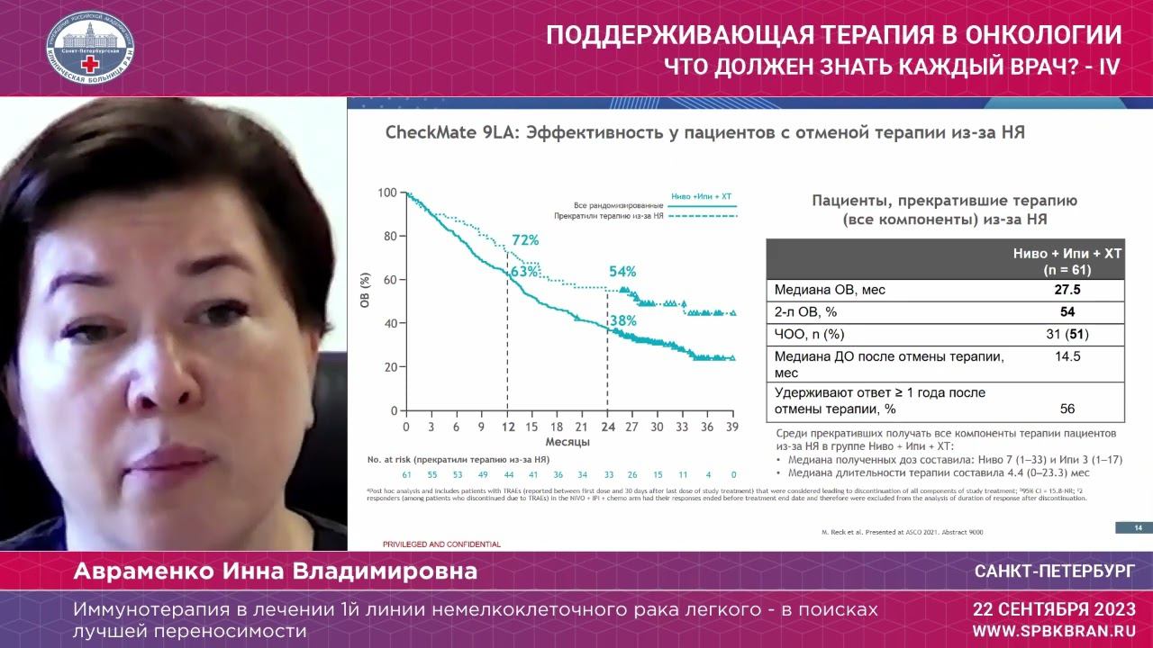 Иммунотерапия в лечении 1й линии немелкоклеточного рака легкого - в поисках лучшей переносимости