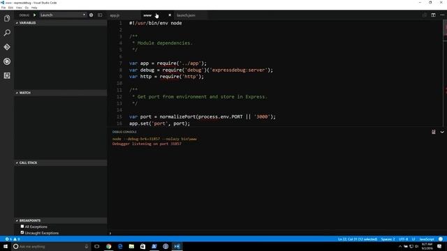 Debugging Node.js with Visual Studio Code смотреть онлайн
