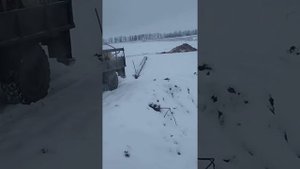 Установка 164 опоры в сугроб