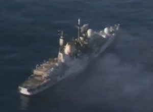 Сгоревший корпус HMS Sheffield