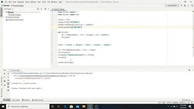 ComboBox In Tkinter [2020]  | Python GUI Using Tkinter | Ep 08