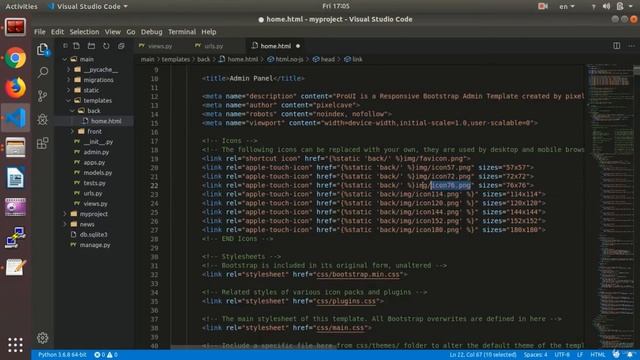 Add Panel Html To Project | Python and Django