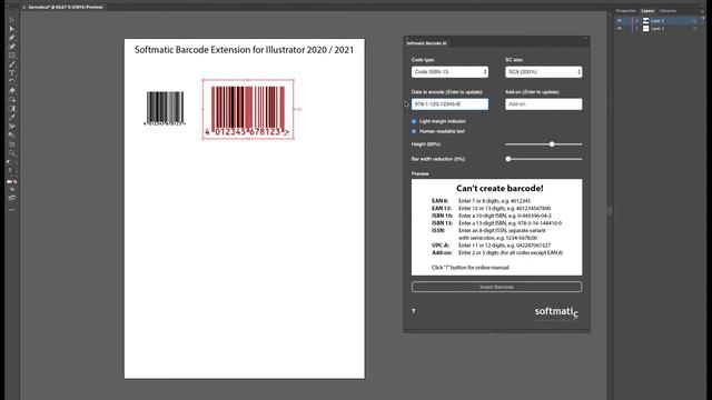 Creating EAN / ISBN / UPC barcodes in Adobe Illustrator 2021