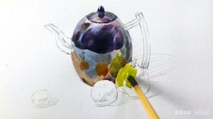 Watercolour painting demonstration of still life