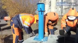 Установка теплых водоразборных колонок