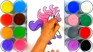 Единорог РИСОВАНИЕ ЦВЕТНЫМ ПЕСКОМ /Colored sand painting unicorn lovely