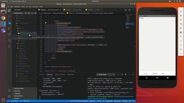 TUTORIAL REACT NATIVE BAHASA INDONESIA (Laundry App) : 5. Custom Bottom Navigation смотреть онлайн