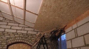 Утепляю мастерскую. Лучший способ монтажа OSB (ОСП) к потолку в одиночку и без лесов.