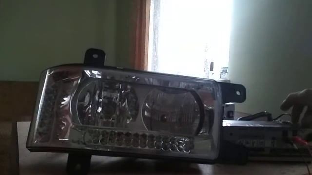 Светодиодная фара с ДХО КАМАЗ, проверка фары и корректора.