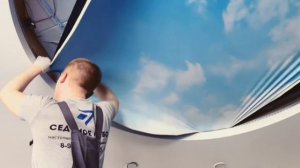 Натяжной потолок Double Vision. Монтаж